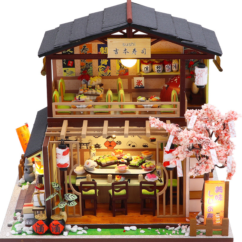Model Kit Japanese - Kit de modèle Miniature en bois,