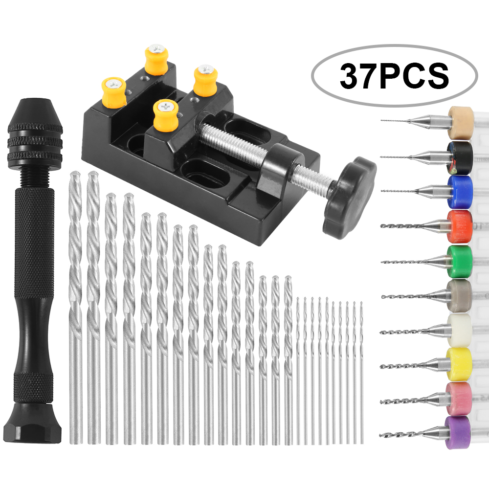 Pin Vice Micro - Ensemble de perceuses hélicoïdales portables, 37