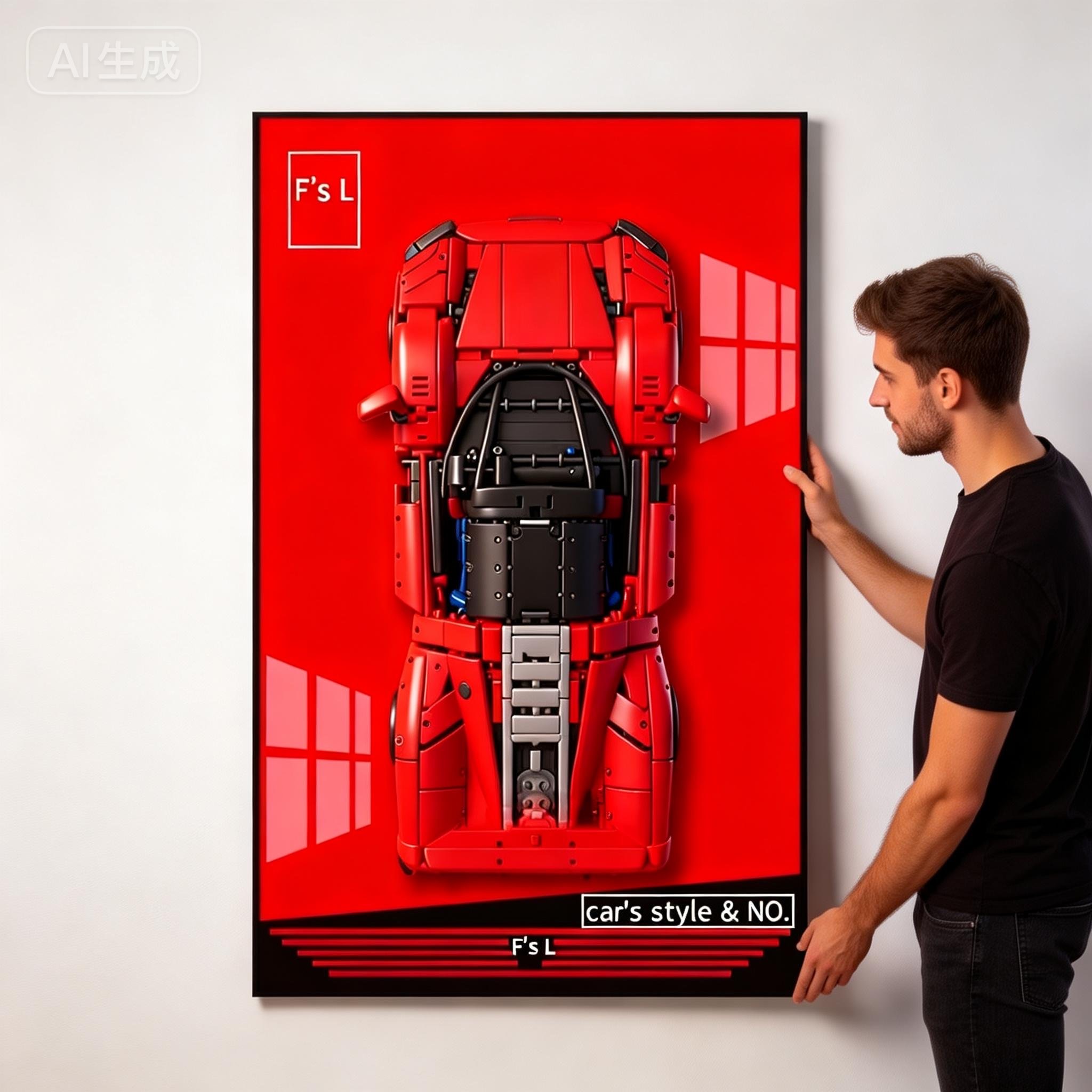 Model Kit Ferrari - NOUVEAU Cadre photo mural pour LEGO