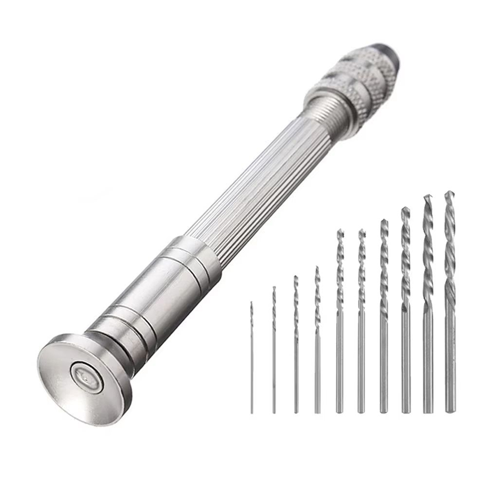 Pin Vice Micro - Ensemble de perceuse manuelle avec 10